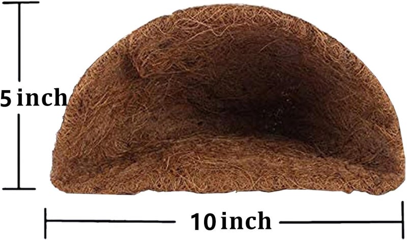 FDGARDEN 2PCS Half Round Replacement Coco Liner for Hanging Basket Wall Flower Basket, Half Circle Wall Planter Coconut Fiber Plant Basket Liner for Garden Planter Flower Pot (10 inch) - Image 2